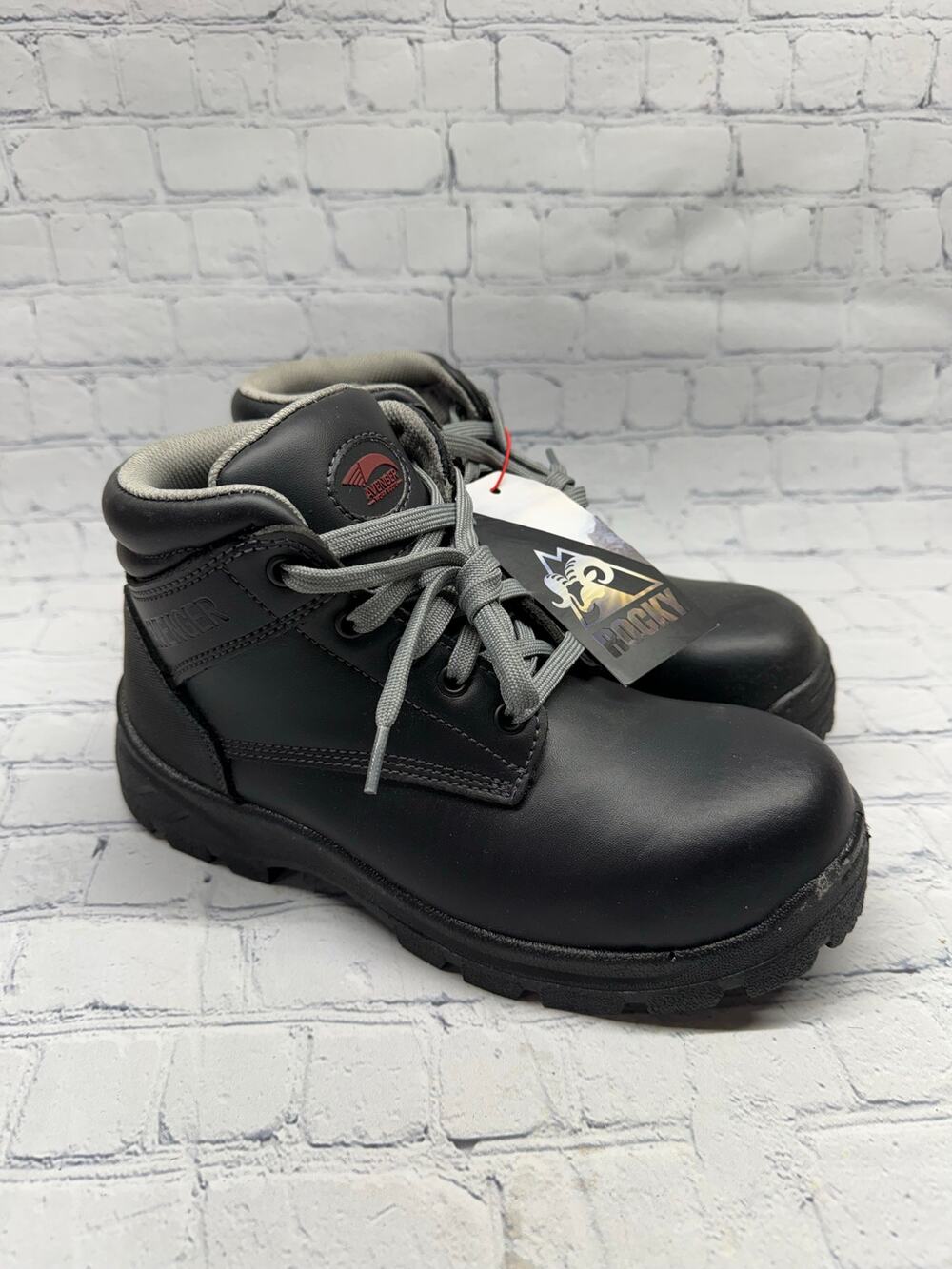 Avenger Women's 6" Builder Steel Toe EH Slip Resistant Work Boot Black 6.5 Wide